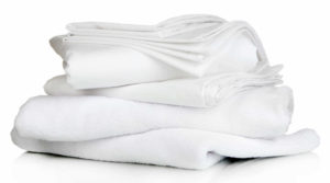 Hospitality bed linens and towels.